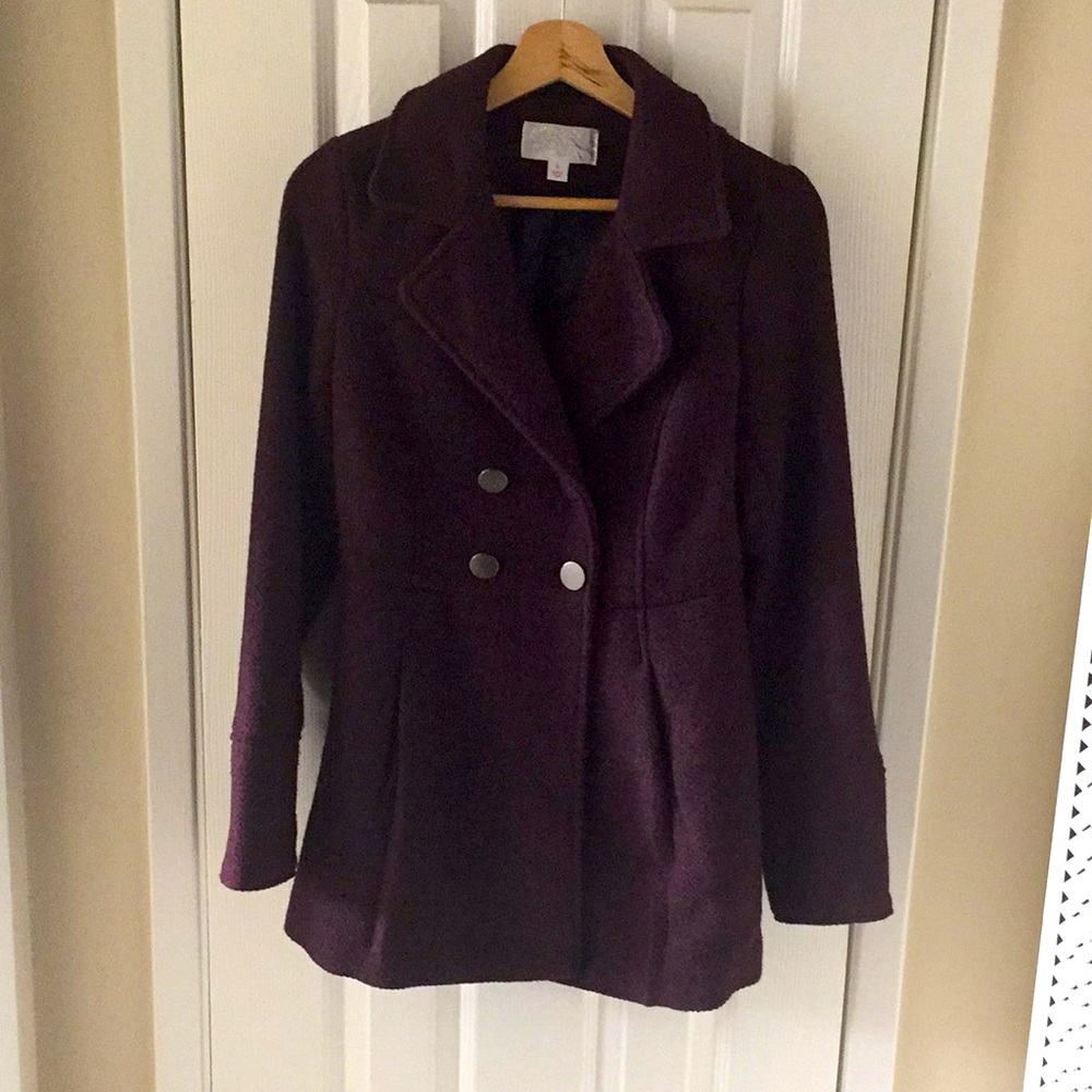 Xhilaration Juniors Burgundy Peacoat /Jacket